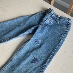 Zara Blue Straight Leg Jeans with Embroidery, girl. Size 7